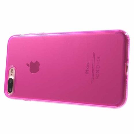 Iphone 7 Plus - Klart Blankt Gummi Tpu Cover - Rosa