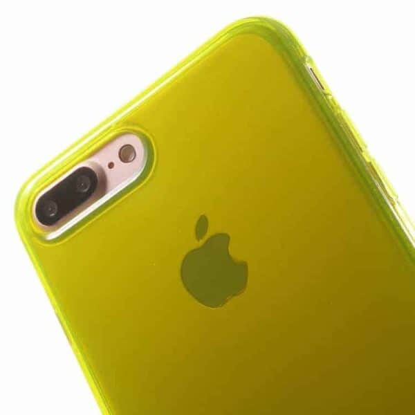 Iphone 7 Plus - Klart Blankt Gummi Tpu Cover - Gul