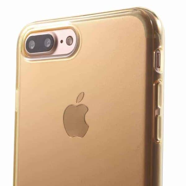 Iphone 7 Plus - Klart Blankt Gummi Tpu Cover - Guldfarve