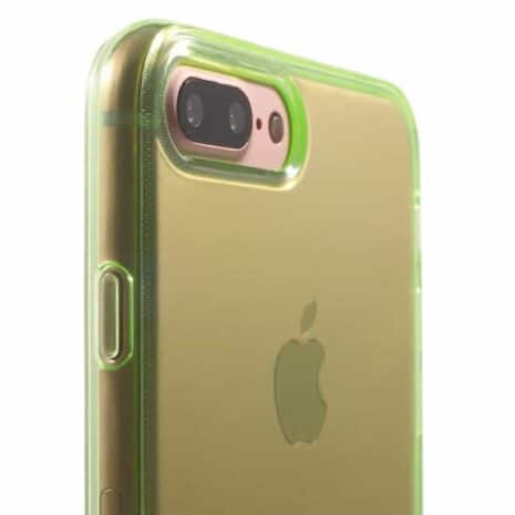 Iphone 7 Plus - Klart Blankt Gummi Tpu Cover - Grøn