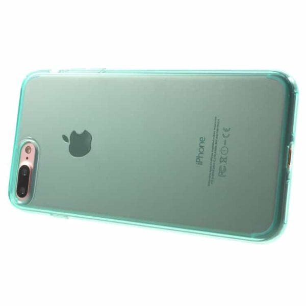 Iphone 7 Plus - Klart Blankt Gummi Tpu Cover - Lyseblå