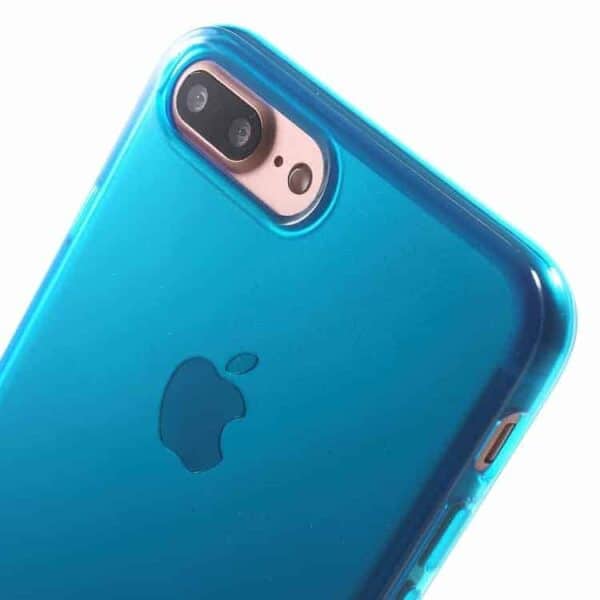 Iphone 7 Plus - Klart Blankt Gummi Tpu Cover - Mørkeblå