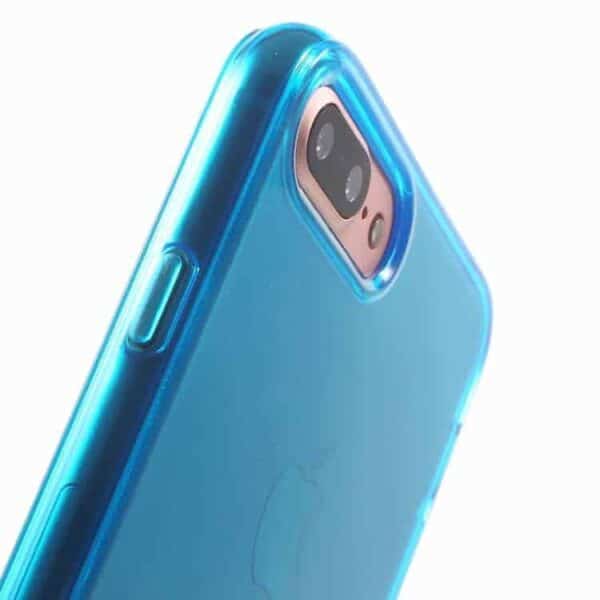 Iphone 7 Plus - Klart Blankt Gummi Tpu Cover - Mørkeblå