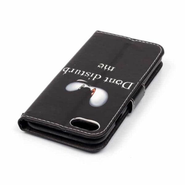 Iphone 7 - Mønstret Pu Læder Etui Pung - Do Not Disturb Me