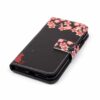 Iphone 7 - Mønstret Pu Læder Etui Pung - Ferskenblomster Og Kat