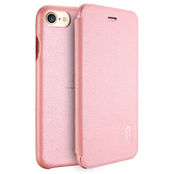 Iphone 7 – Lenuo Ledream Tyndt Pu Læder Flip Cover – Pink