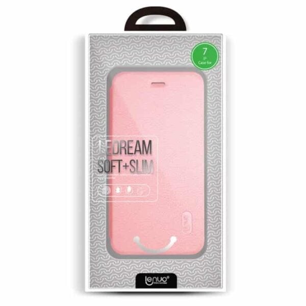 Iphone 7 – Lenuo Ledream Tyndt Pu Læder Flip Cover – Pink