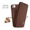 Iphone 7 - Lenuo Ledream Tyndt Pu Læder Flip Cover - Brun