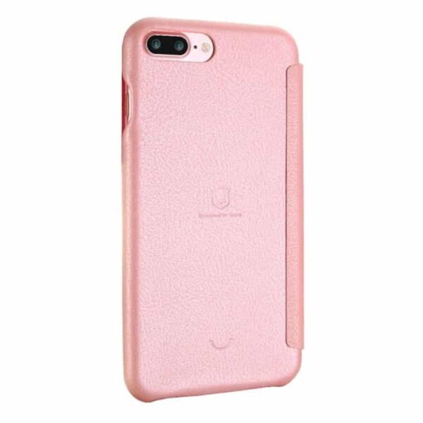 Iphone 7 Plus - Lenuo Ledream Tyndt Pu Læder Flip Cover - Pink