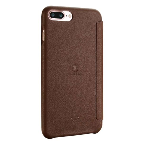 Iphone 7 Plus - Lenuo Ledream Tyndt Pu Læder Flip Cover - Brun