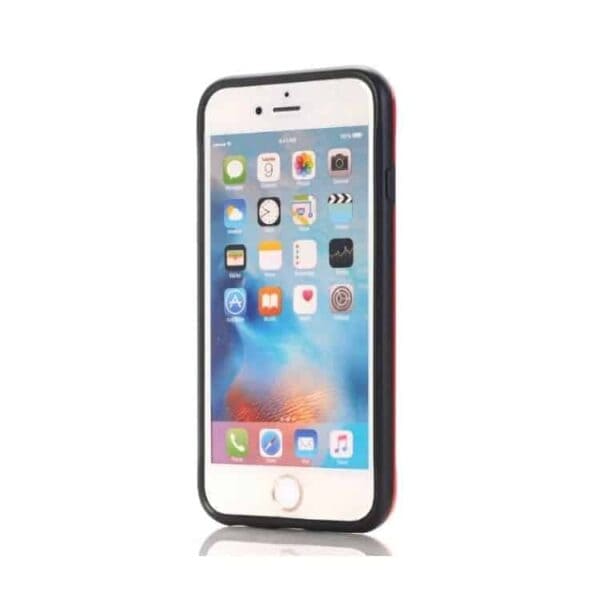 Iphone 7 - Børstet Pc + Tpu Beskyttende Hybrid Cover - Rød