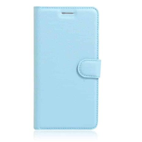 Iphone 7 Plus - Litchi Pu Læder Cover Med Stand - Blå