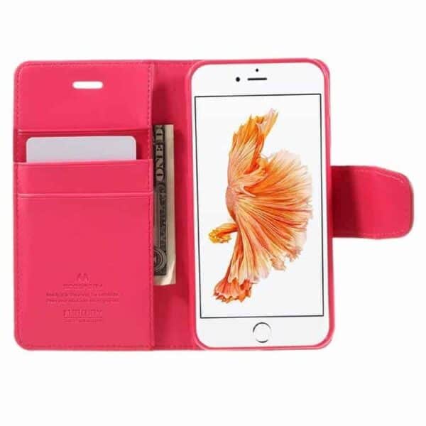 Iphone 7 - Mercury Goospery Sonata Diary Pu Læder Cover Med Kortslots - Rosa