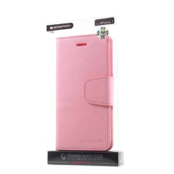 Iphone 7 - Mercury Goospery Sonata Diary Pu Læder Cover Med Kortslots - Pink