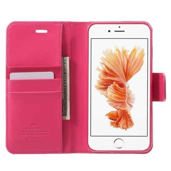 Iphone 7 Plus - Mercury Goospery Sonata Diary Pu Læder Cover Med Kortslots - Rosa