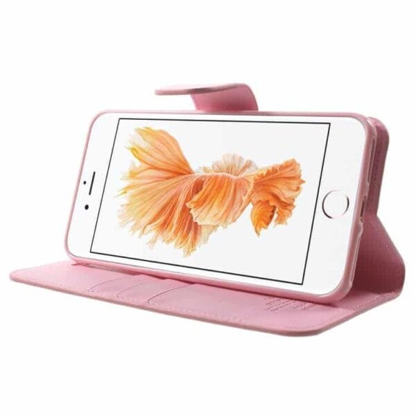 Iphone 7 Plus - Mercury Goospery Sonata Diary Pu Læder Cover Med Kortslots - Pink