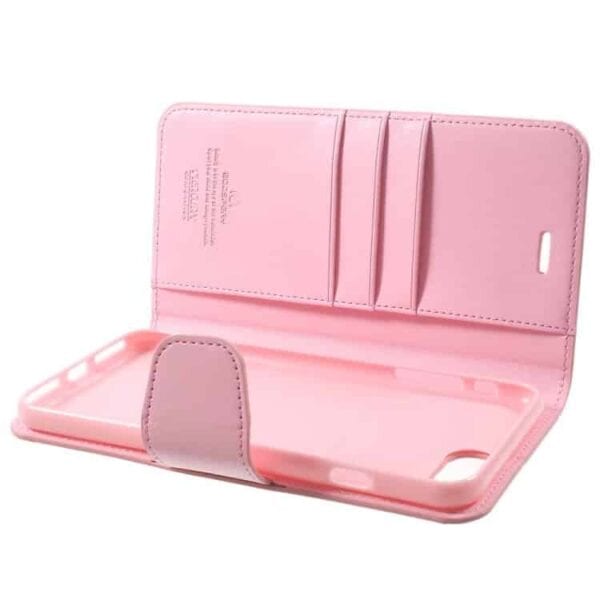 Iphone 7 Plus - Mercury Goospery Sonata Diary Pu Læder Cover Med Kortslots - Pink