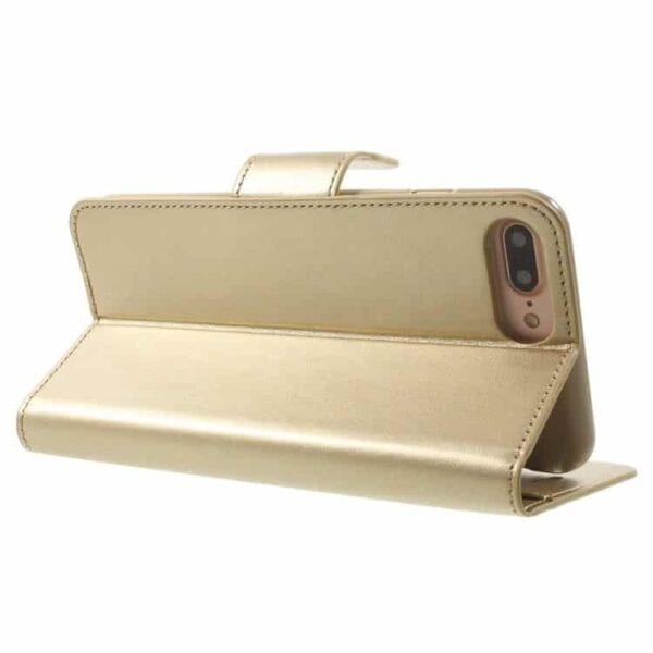 Iphone 7 Plus - Mercury Goospery Sonata Diary Pu Læder Cover Med Kortslots - Guld