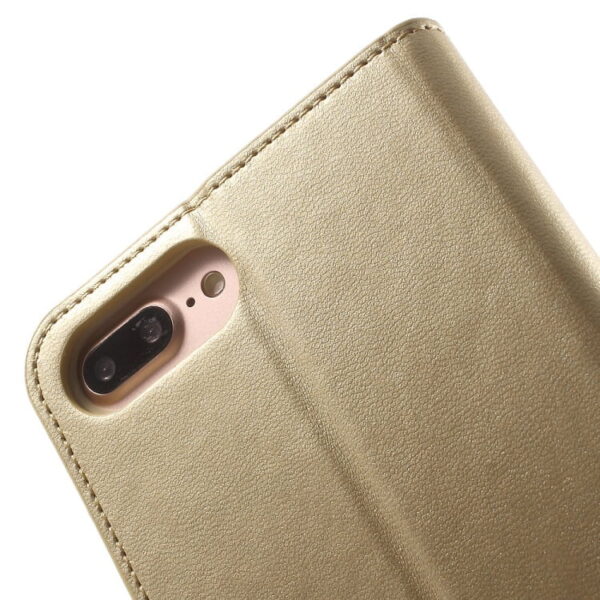 Iphone 7 Plus - Mercury Goospery Sonata Diary Pu Læder Cover Med Kortslots - Guld