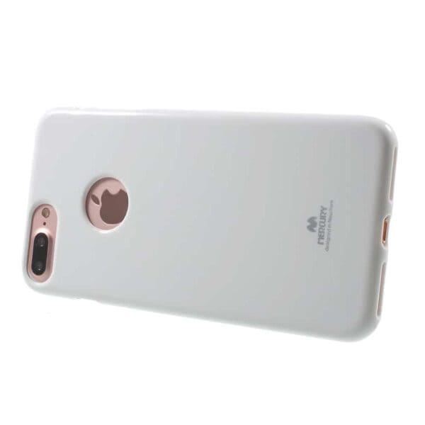 Iphone 8 Plus - Gummi Cover Med Funklende Pulver Design - Hvid