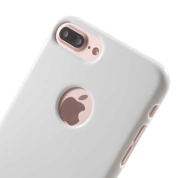 Iphone 8 Plus - Gummi Cover Med Funklende Pulver Design - Hvid