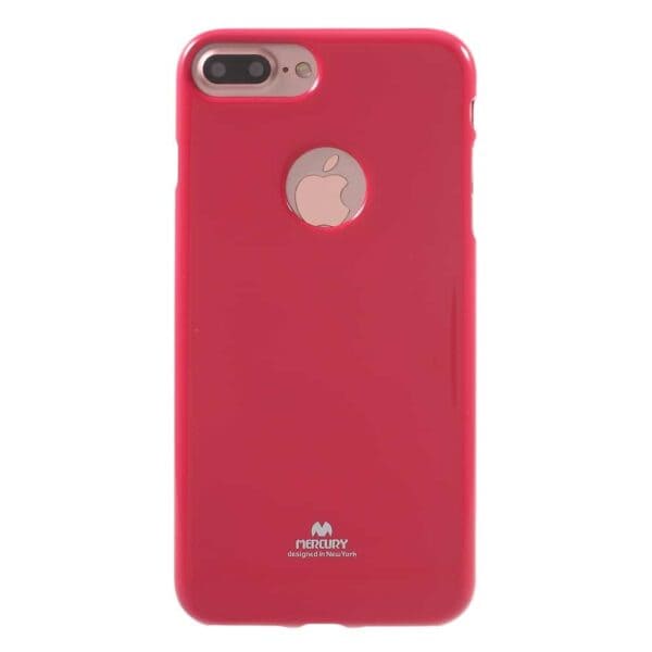 Iphone 8 Plus - Gummi Cover Med Funklende Pulver Design - Rosa