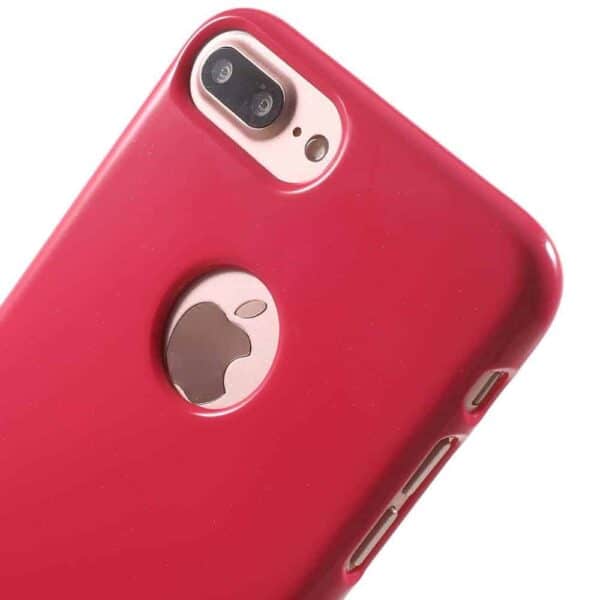 Iphone 8 Plus - Gummi Cover Med Funklende Pulver Design - Rosa