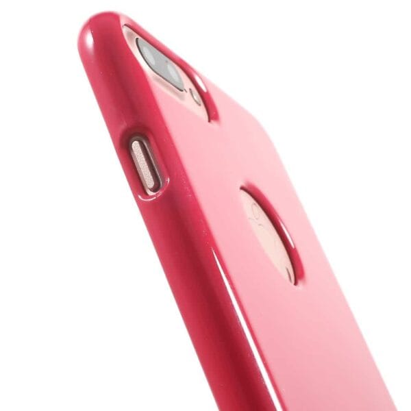 Iphone 8 Plus - Gummi Cover Med Funklende Pulver Design - Rosa