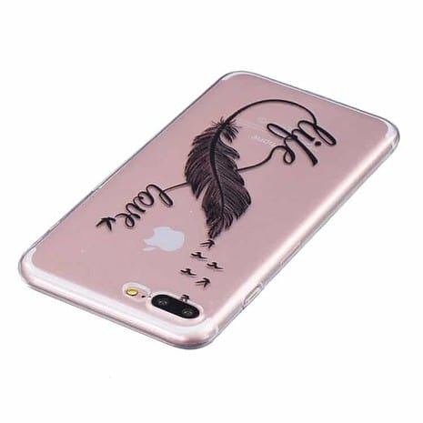 Iphone 7 Plus - Tyndt Tpu Etui - Fjer Og Fugle