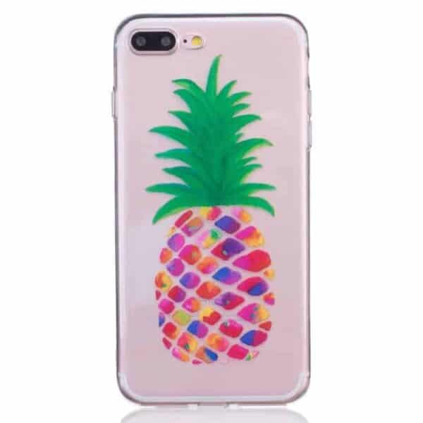 Iphone 7 Plus - Tyndt Tpu Etui - Farvede Ananas