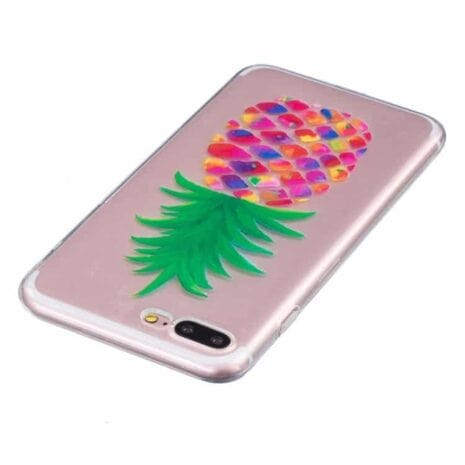 Iphone 7 Plus - Tyndt Tpu Etui - Farvede Ananas