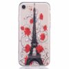 Iphone 7 - Tyndt Tpu Etui - Eiffel Tårn Og Blomster