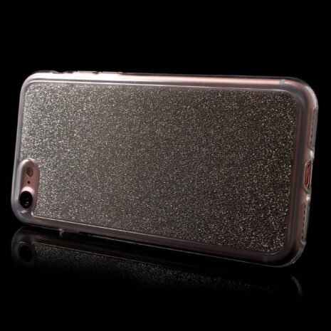 Iphone 8 - Gummi Cover Med Gradient Funklende Pulver - Grå