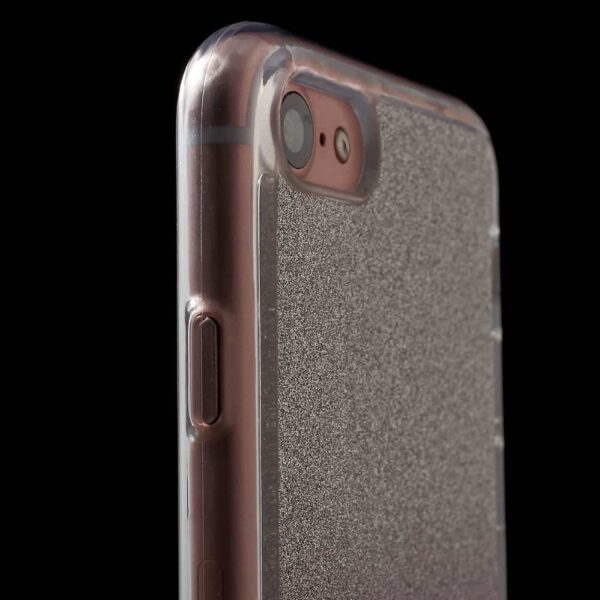 Iphone 8 - Gummi Cover Med Gradient Funklende Pulver - Rosa