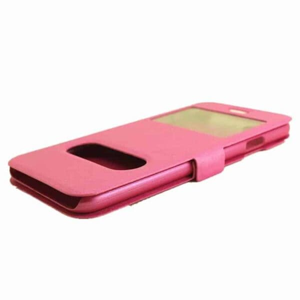 Iphone 7 - Pu Læder Cover Med Vindue - Rosa