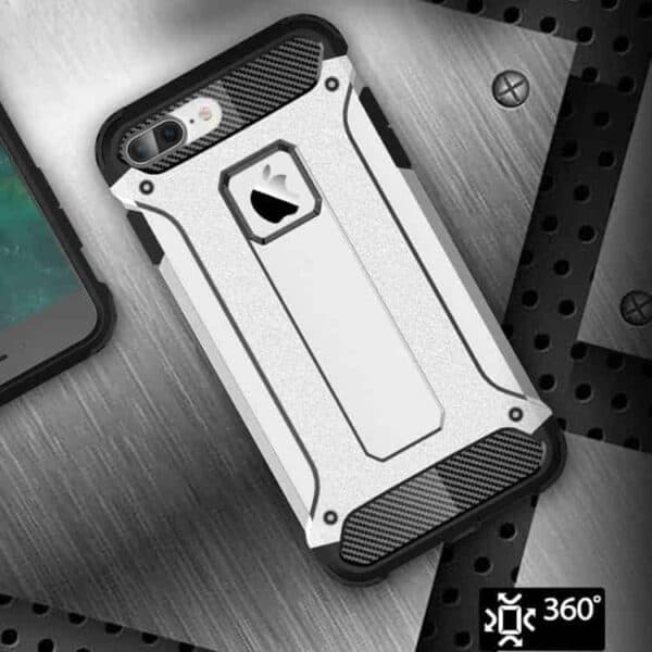 Iphone 7 - Armor Guard Plastik + Tpu Hybrid Cover - Sølv