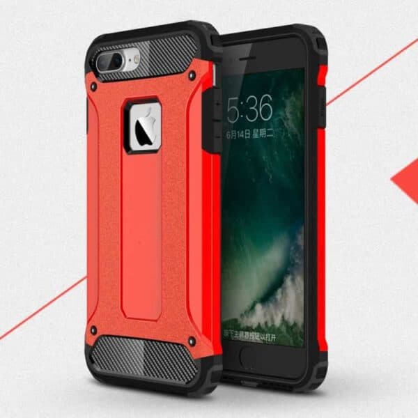 Iphone 7 - Armor Guard Plastik + Tpu Hybrid Cover - Rød