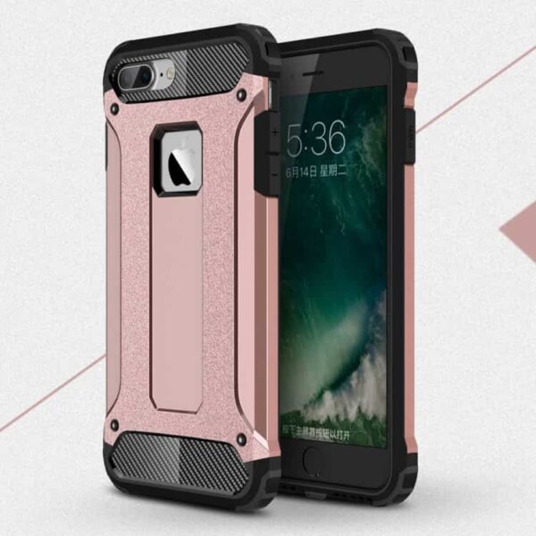 Iphone 7 - Armor Guard Plastik + Tpu Hybrid Cover - Lyserød