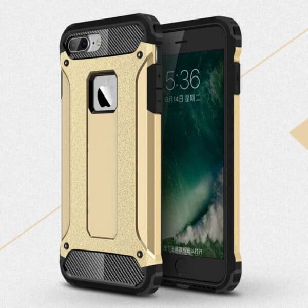 Iphone 7 - Armor Guard Plastik + Tpu Hybrid Cover - Guldfarve