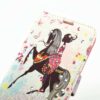 Iphone 7 - Rhinestones Pu Læder Cover Med Kortslots - Pige Rider På Hest Med Sommerfugle
