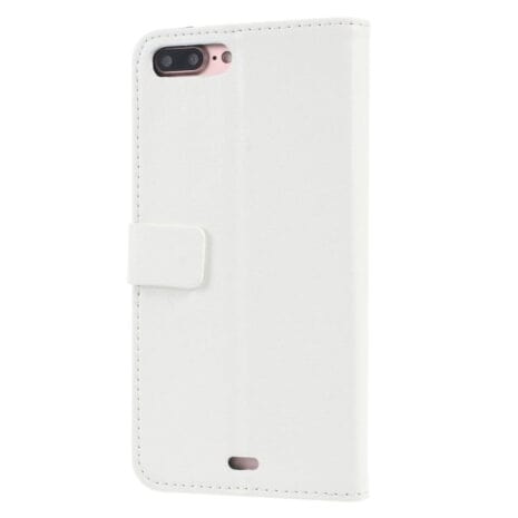 Iphone 7 Plus - Litchi Pu Læder Cover Med Kortslots - Hvid