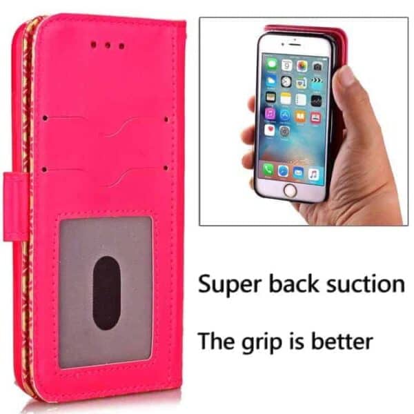 Iphone 7 Plus - Pu Læder Cover Med Kortslots - Rosa