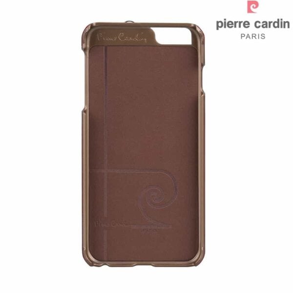 Iphone 6/6s - Pierre Cardin Ægte Læder Overtrukket Hard Cover Med Kortslots - Rød