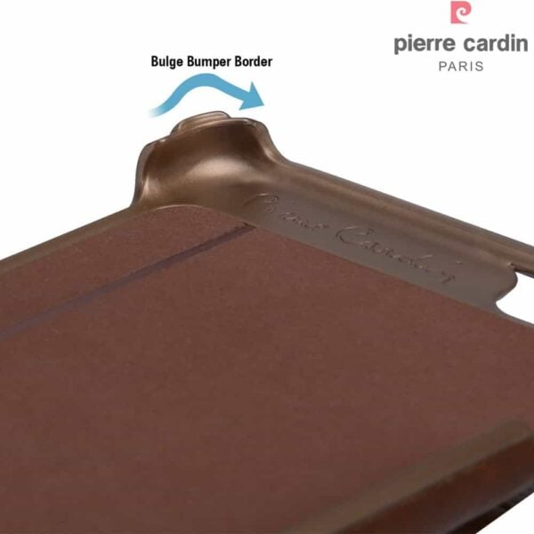 Iphone 6/6s - Pierre Cardin Ægte Læder Overtrukket Hard Cover Med Kortslots - Brun