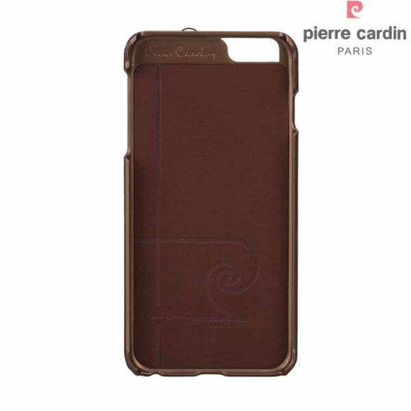 Iphone 6/6s - Pierre Cardin Ægte Læder Overtrukket Hard Cover Med Kortslots - Brun