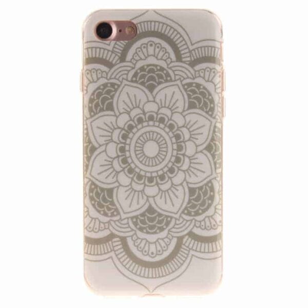 Iphone 7 - Blødt Tpu Imd Mønstret Cover - Henna Lotusblomst