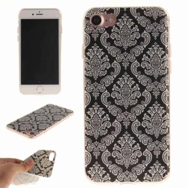 Iphone 7 - Blødt Tpu Imd Mønstret Cover - Damask Blomst