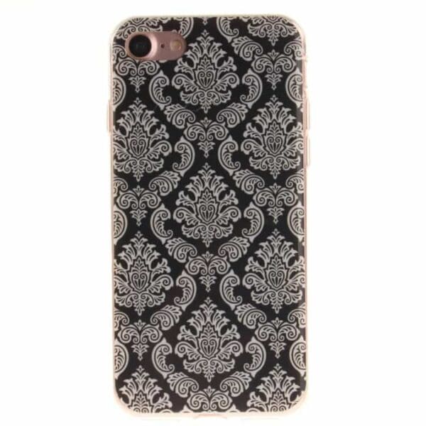 Iphone 7 - Blødt Tpu Imd Mønstret Cover - Damask Blomst