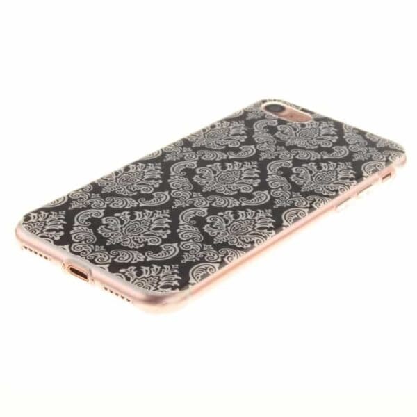 Iphone 7 - Blødt Tpu Imd Mønstret Cover - Damask Blomst