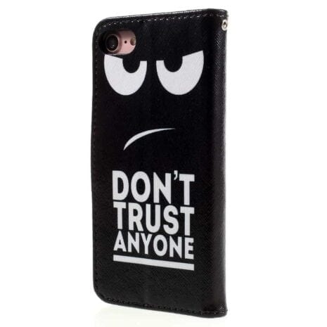 Iphone 8 - Kunstlæder Etui Pung Med Printet Mønster Og Håndrem - Do Not Trust Anyone